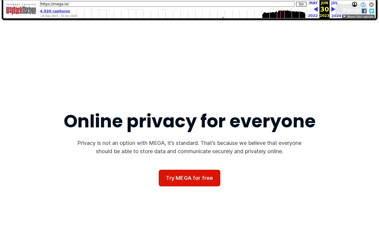 mega.co.nz in 2023