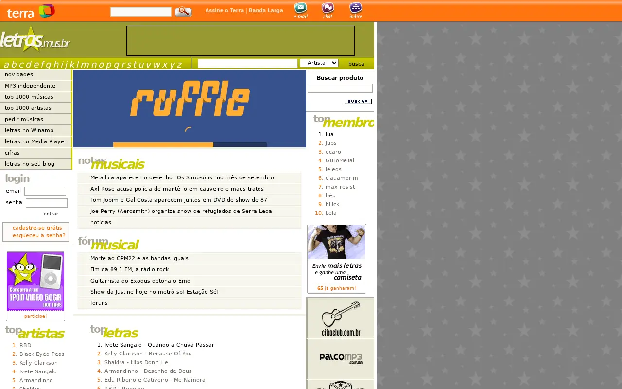 letras.mus.br in 2006