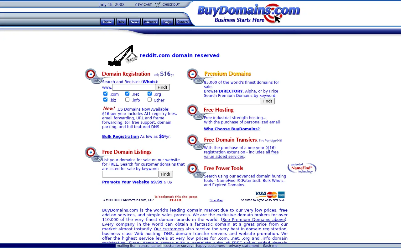 reddit.com on July 18, 2002