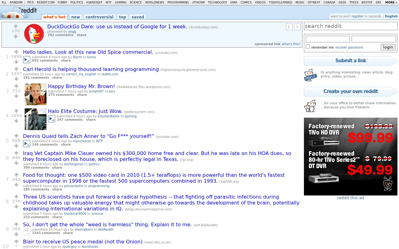 reddit.com on June 30, 2010