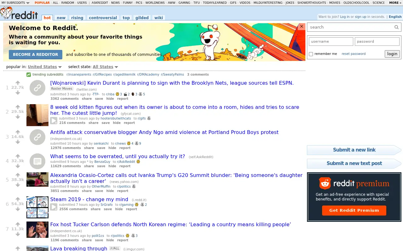 reddit.com in 2019