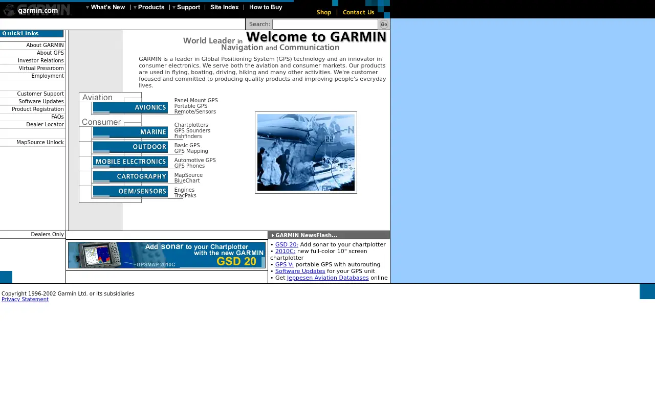garmin.com in 2002