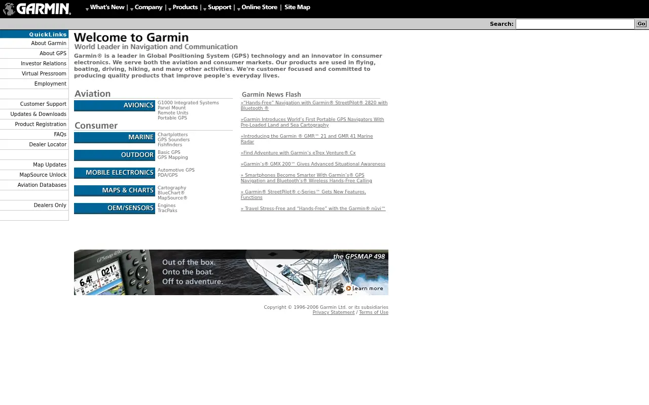 garmin.com in 2006