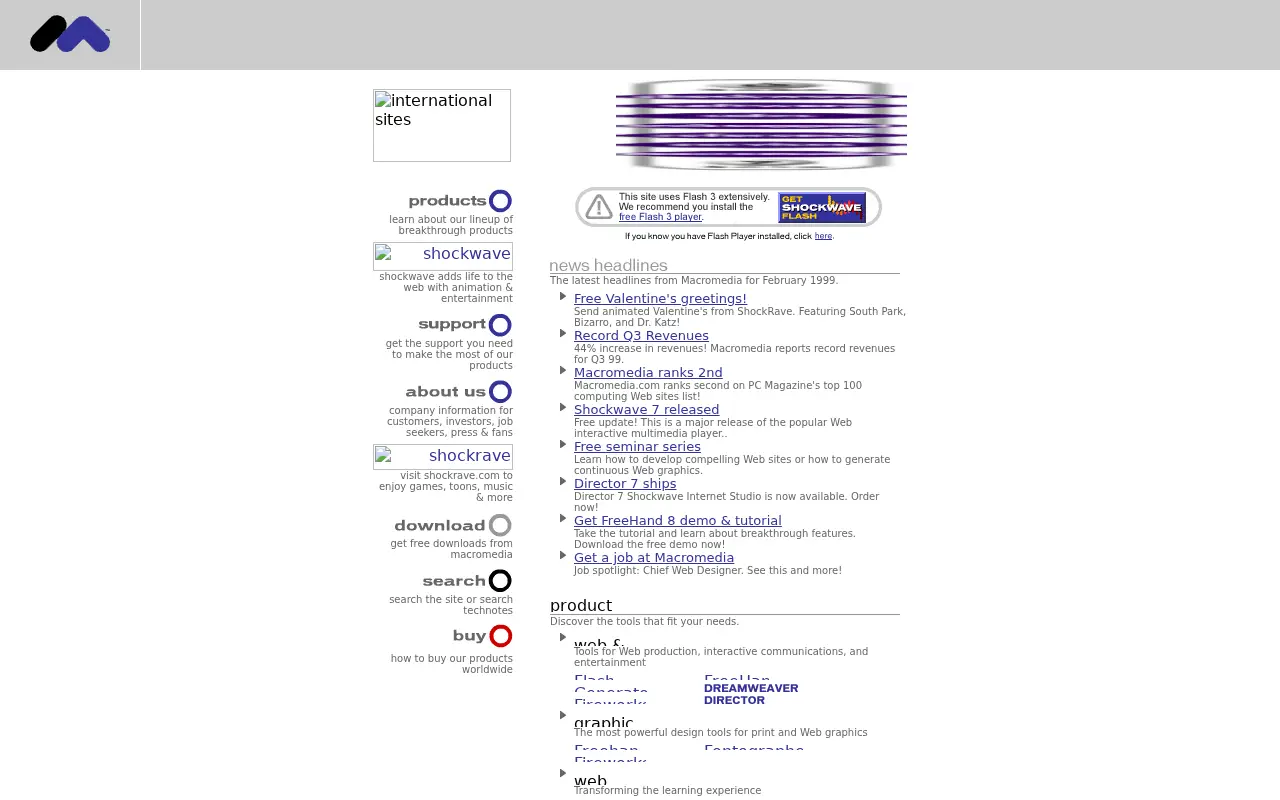 macromedia.com in 1998