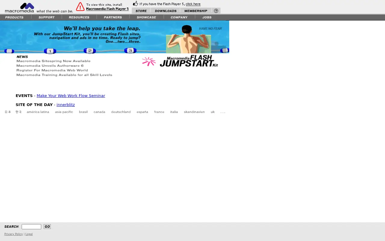 macromedia.com in 2001