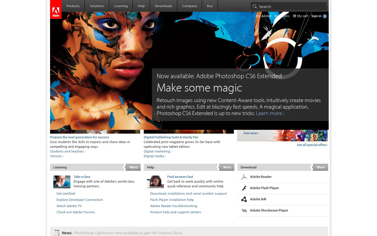 macromedia.com in 2012
