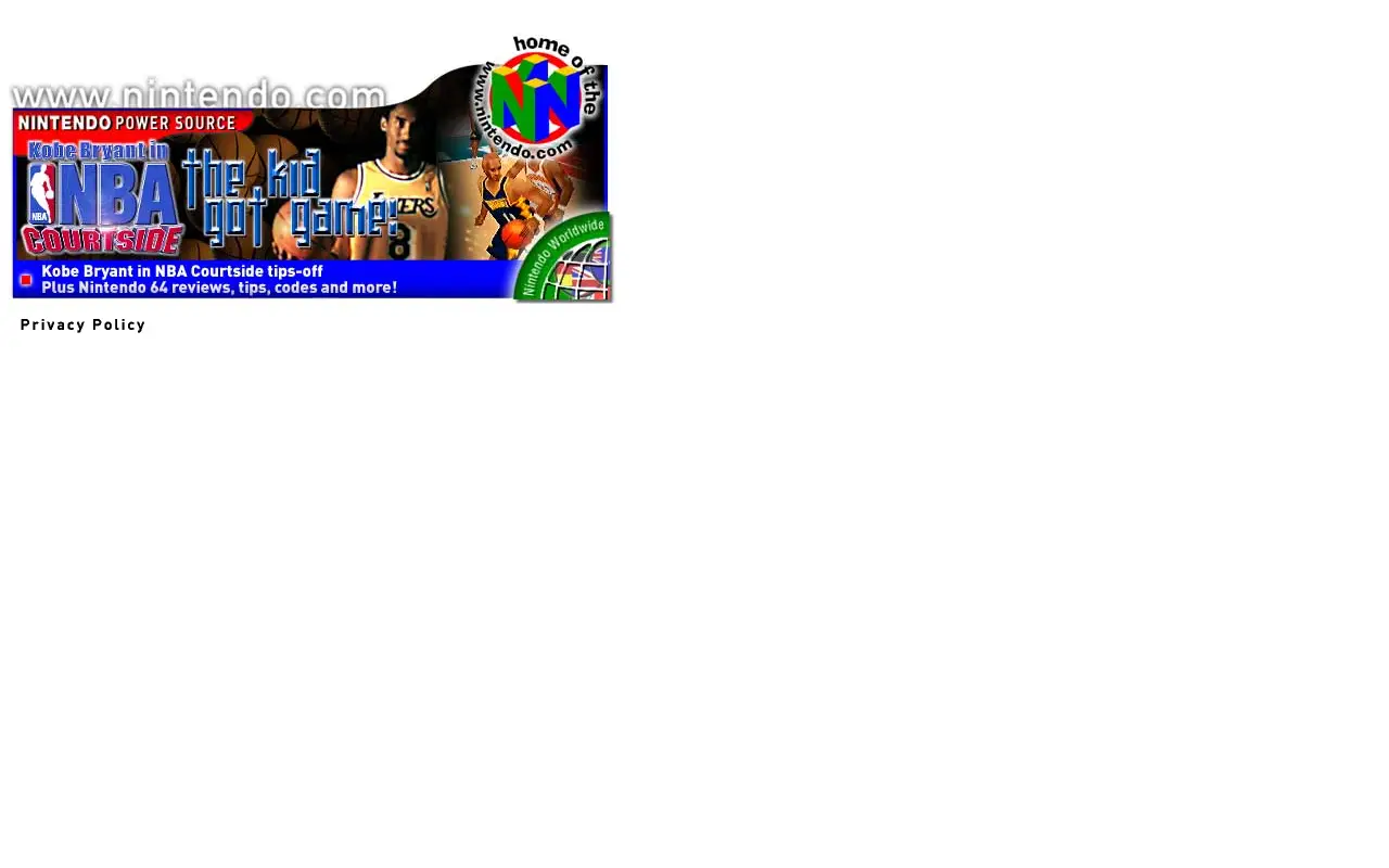 nintendo.com in 1998