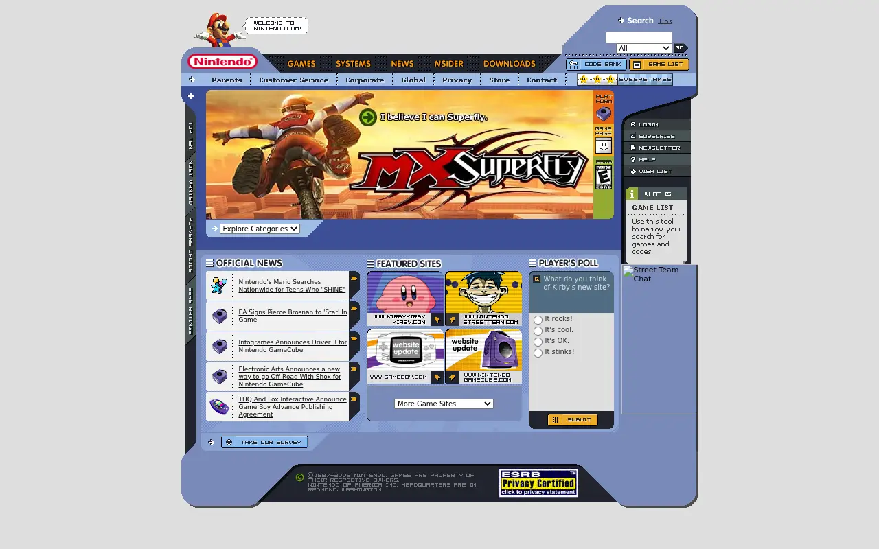 nintendo.com in 2002