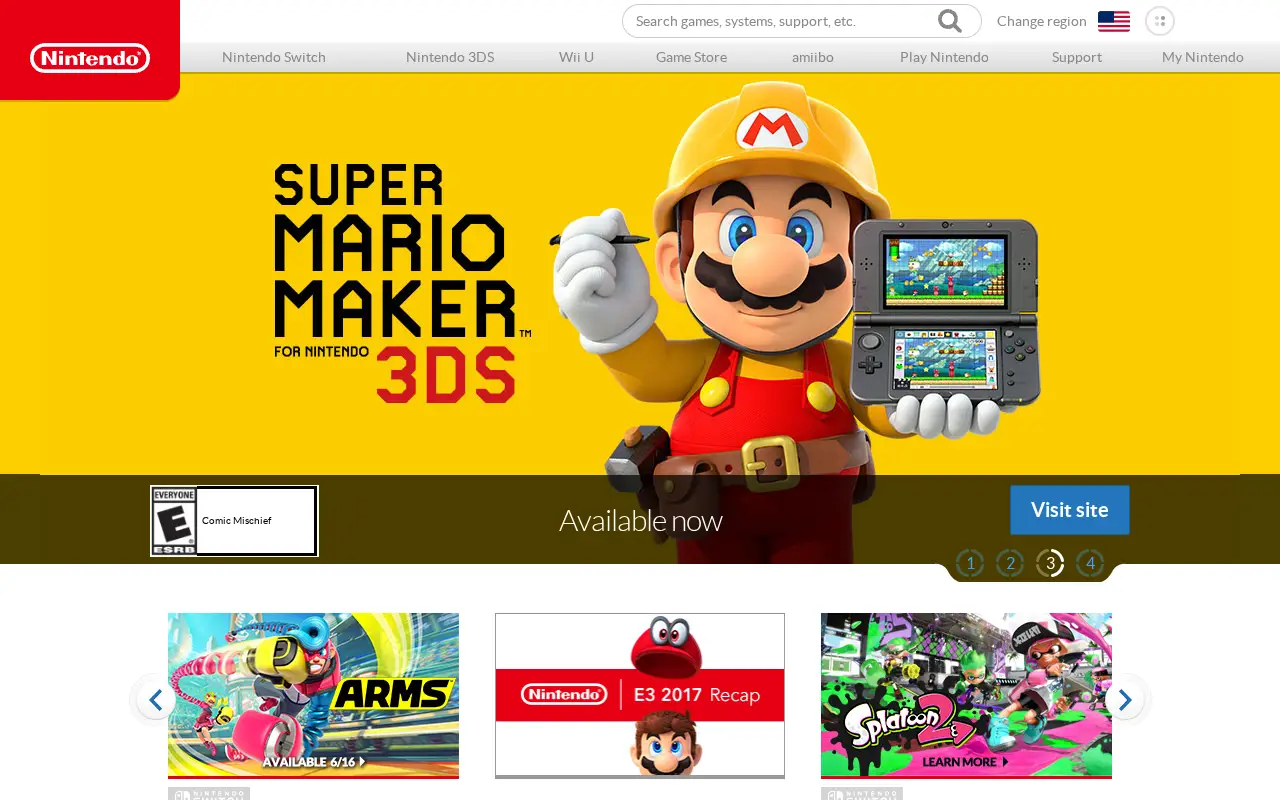 nintendo.com in 2017