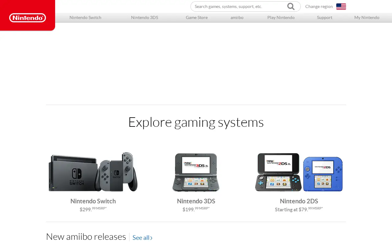 nintendo.com in 2018