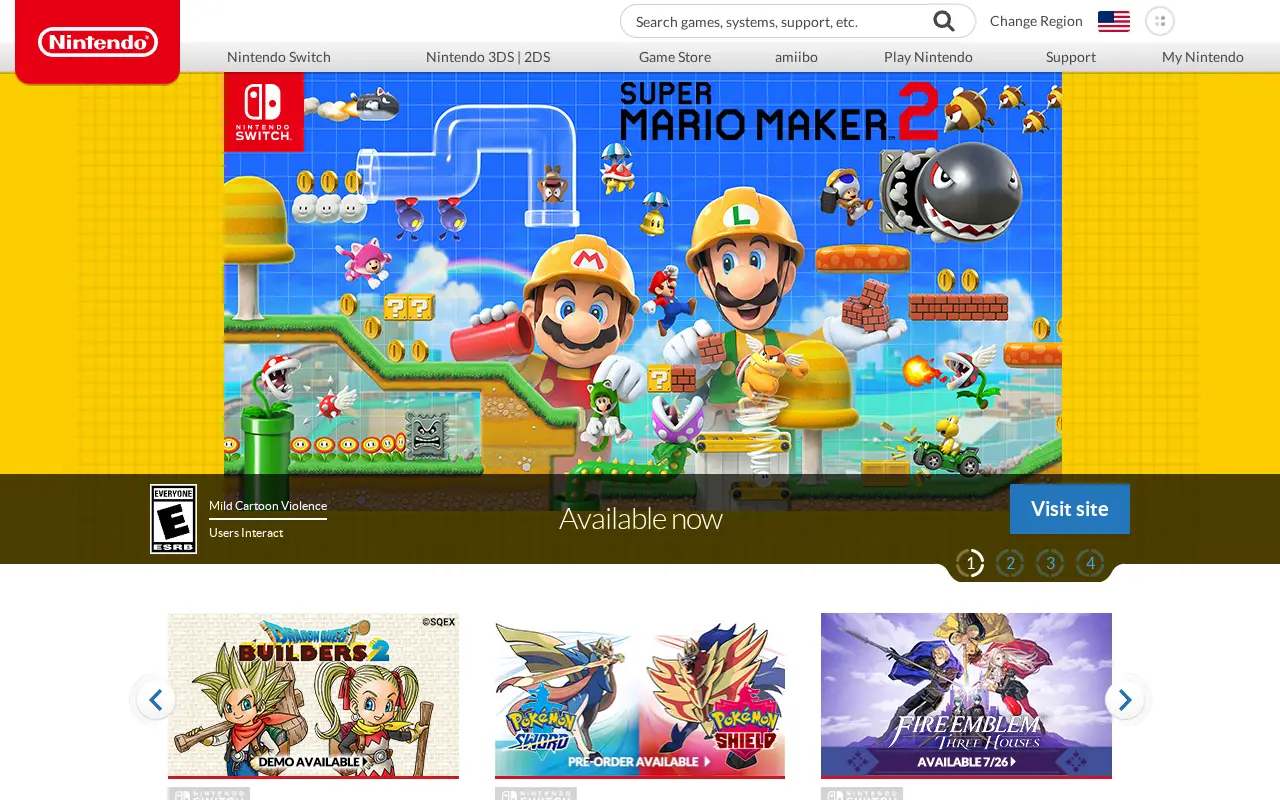 nintendo.com in 2019