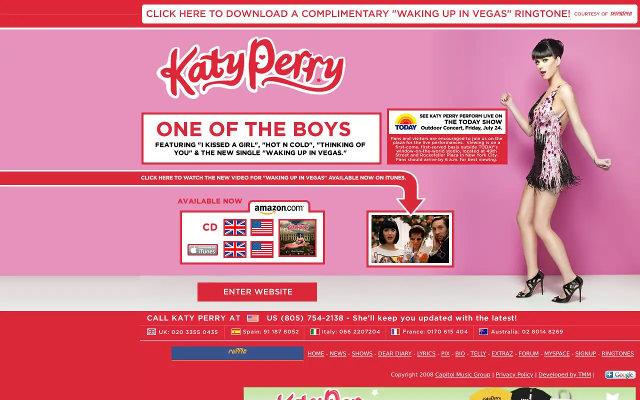 katyperry.com in 2009