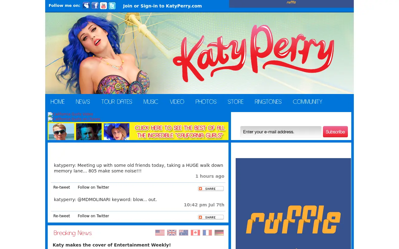 katyperry.com in 2010