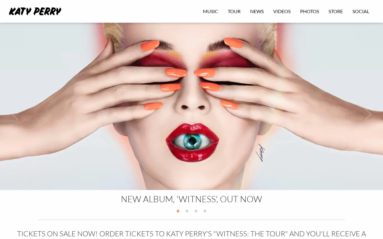 katyperry.com in 2017