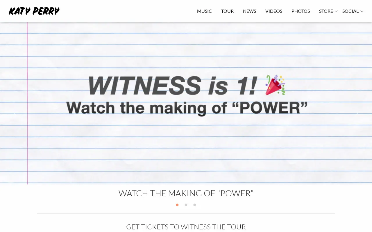 katyperry.com in 2018