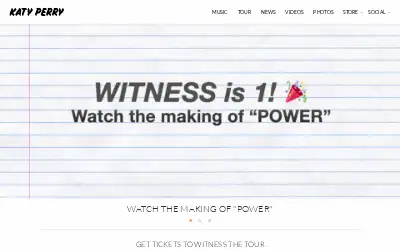 katyperry.com in 2018