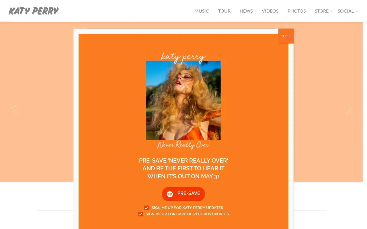 katyperry.com in 2019