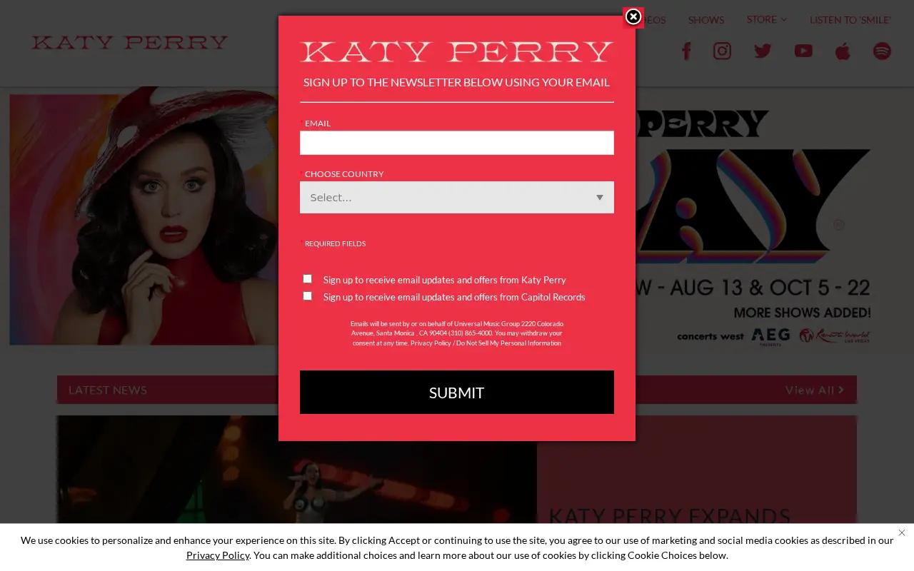 katyperry.com in 2022