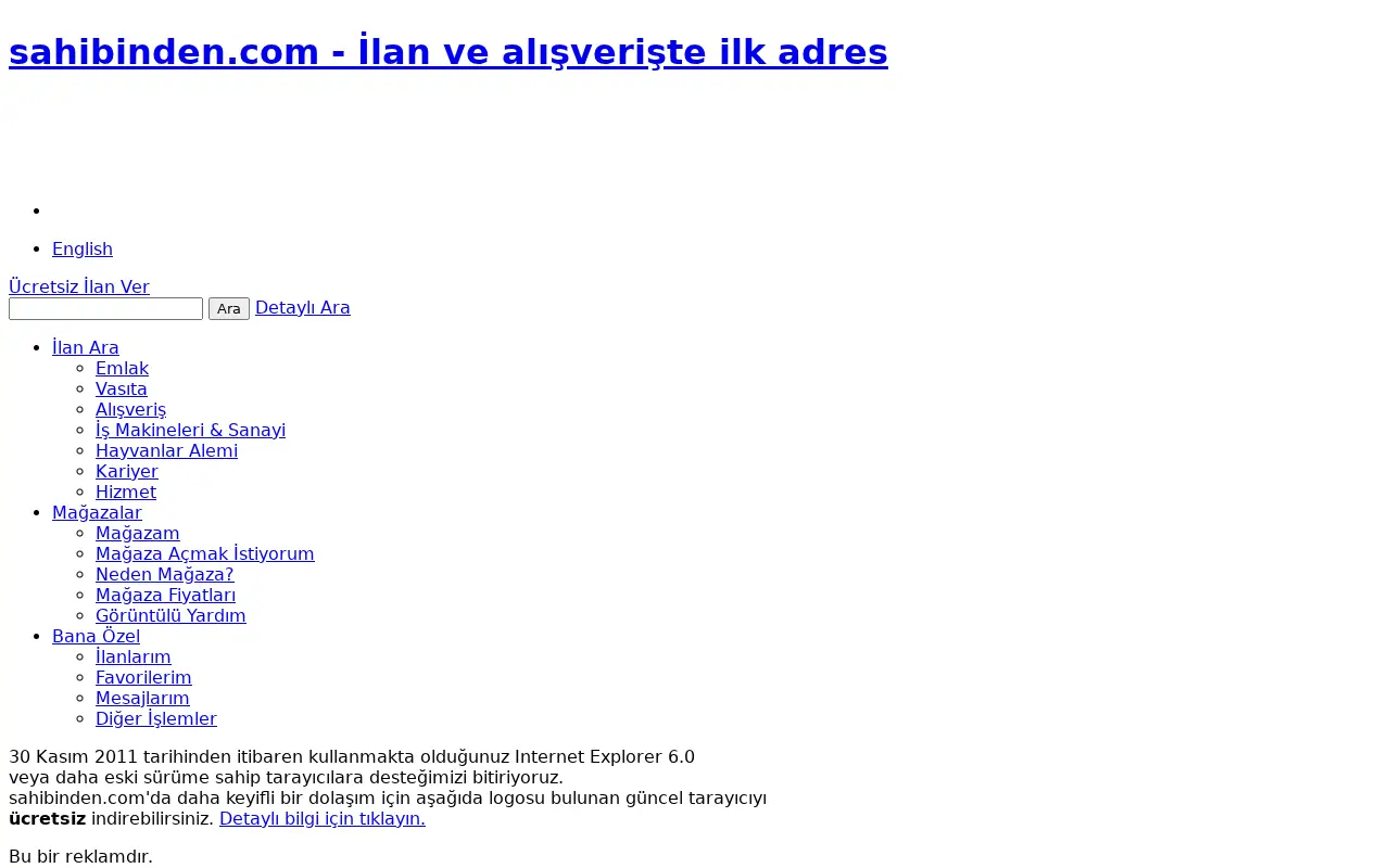 sahibinden.com in 2012
