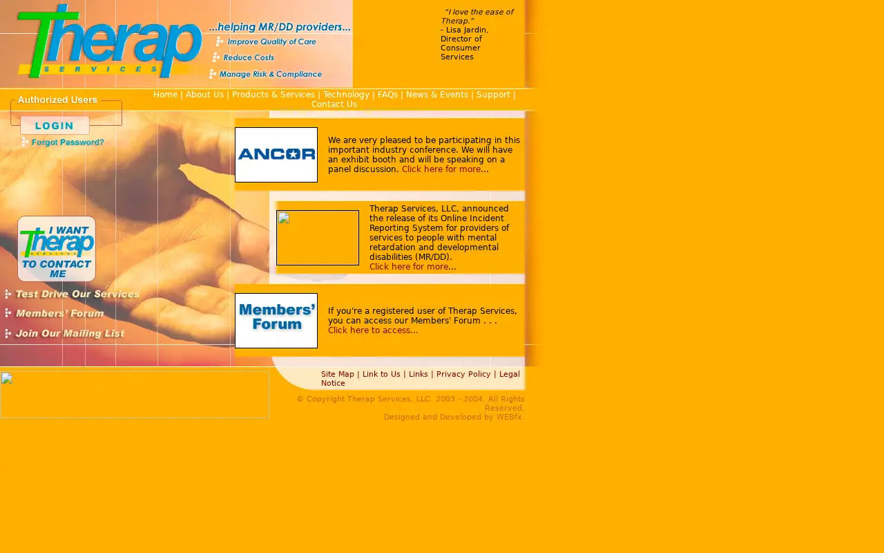 therapservices.net in 2004