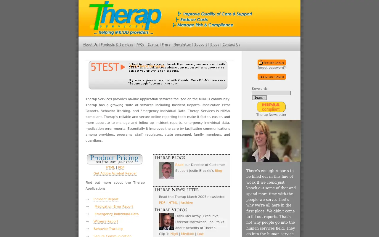 therapservices.net in 2005