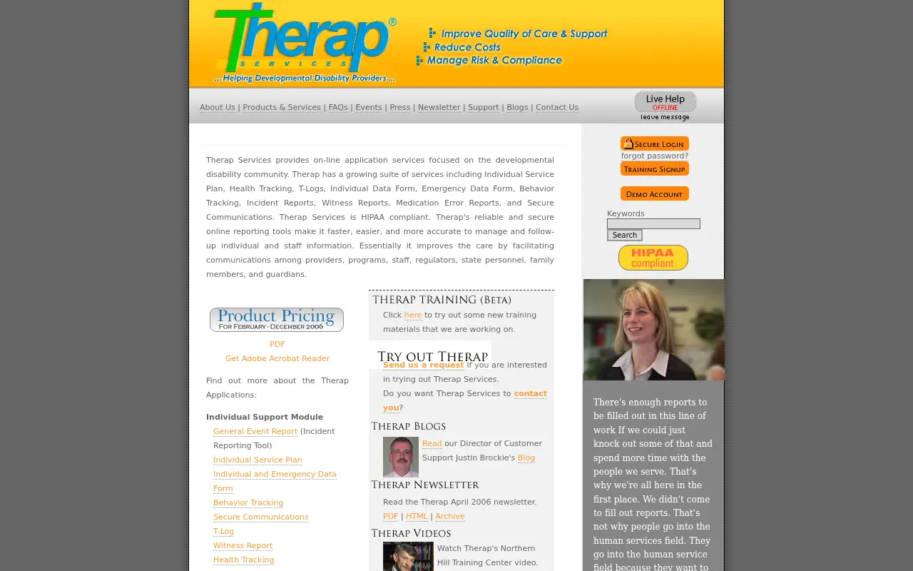therapservices.net in 2006