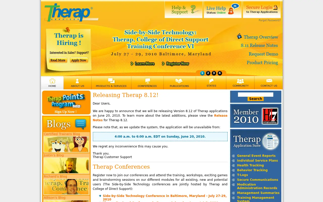 therapservices.net in 2010
