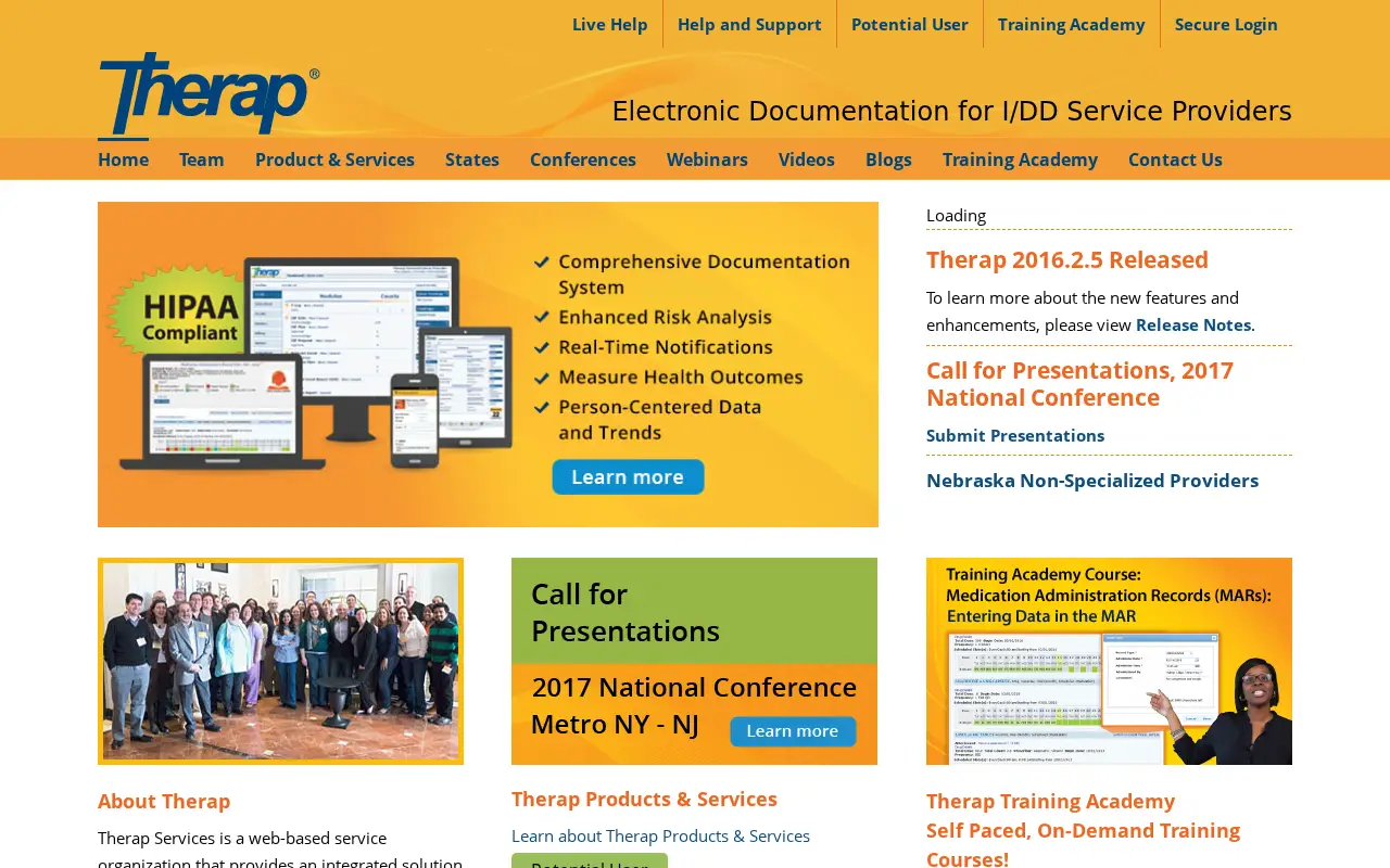 therapservices.net in 2016