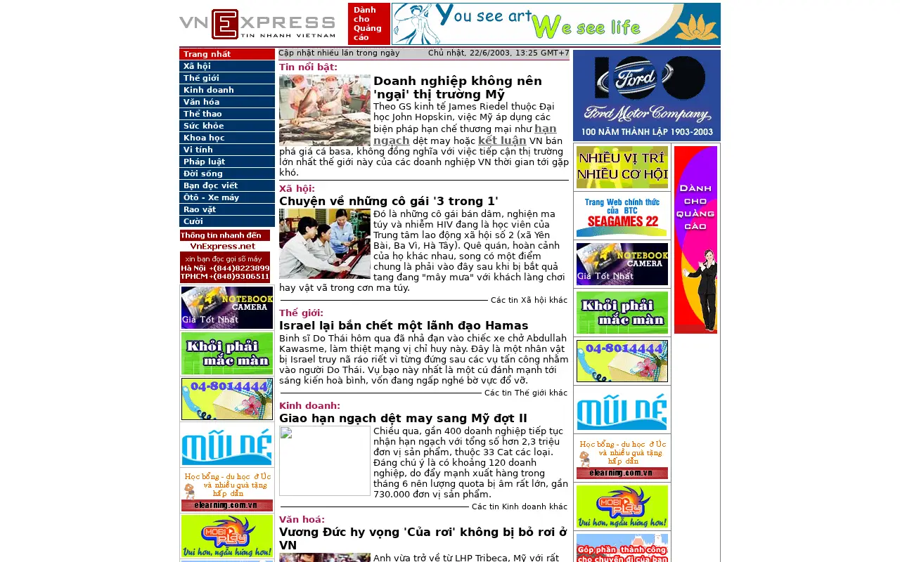vnexpress.net in 2003