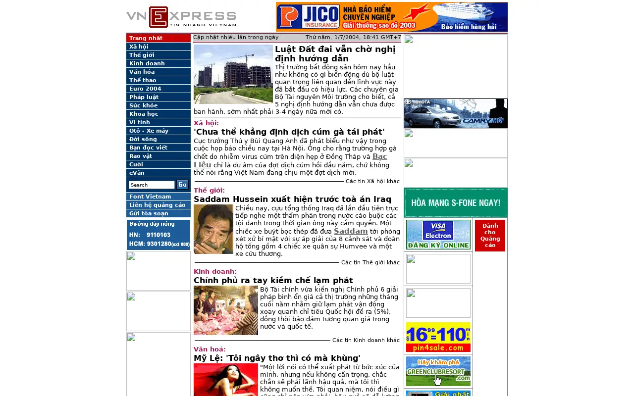 vnexpress.net in 2004
