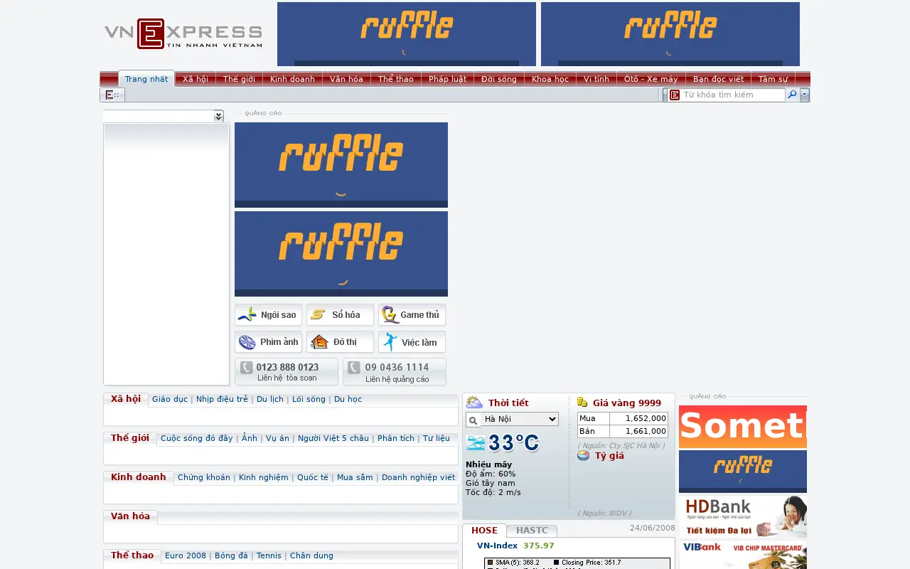 vnexpress.net in 2008