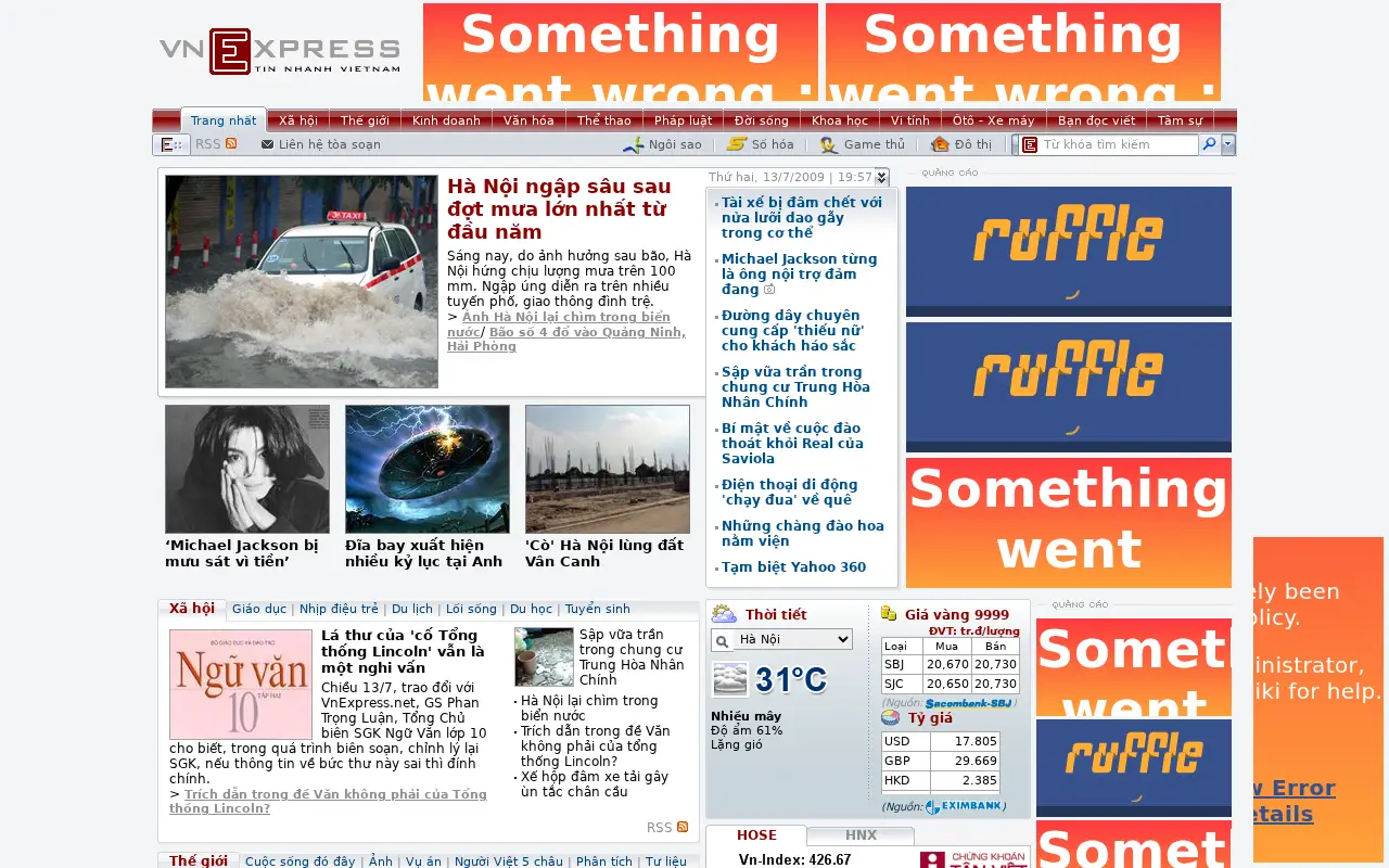 vnexpress.net in 2009