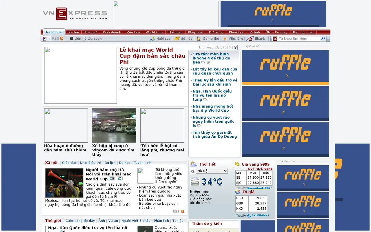 vnexpress.net in 2010