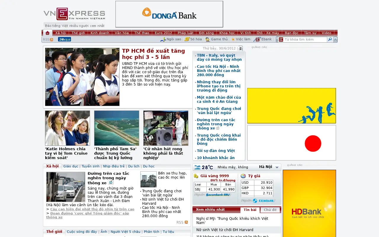 vnexpress.net in 2012