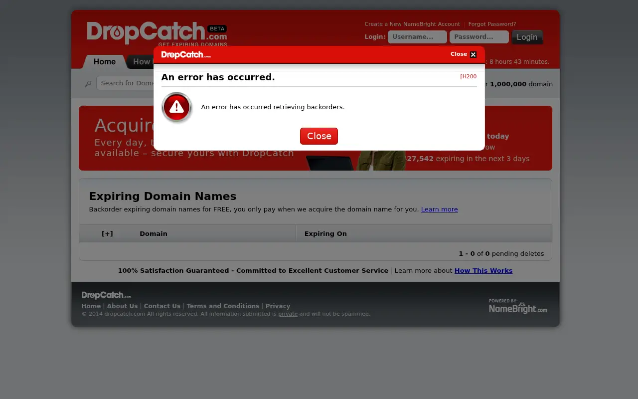 dropcatch.com in 2014