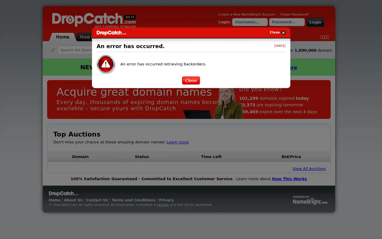 dropcatch.com in 2016