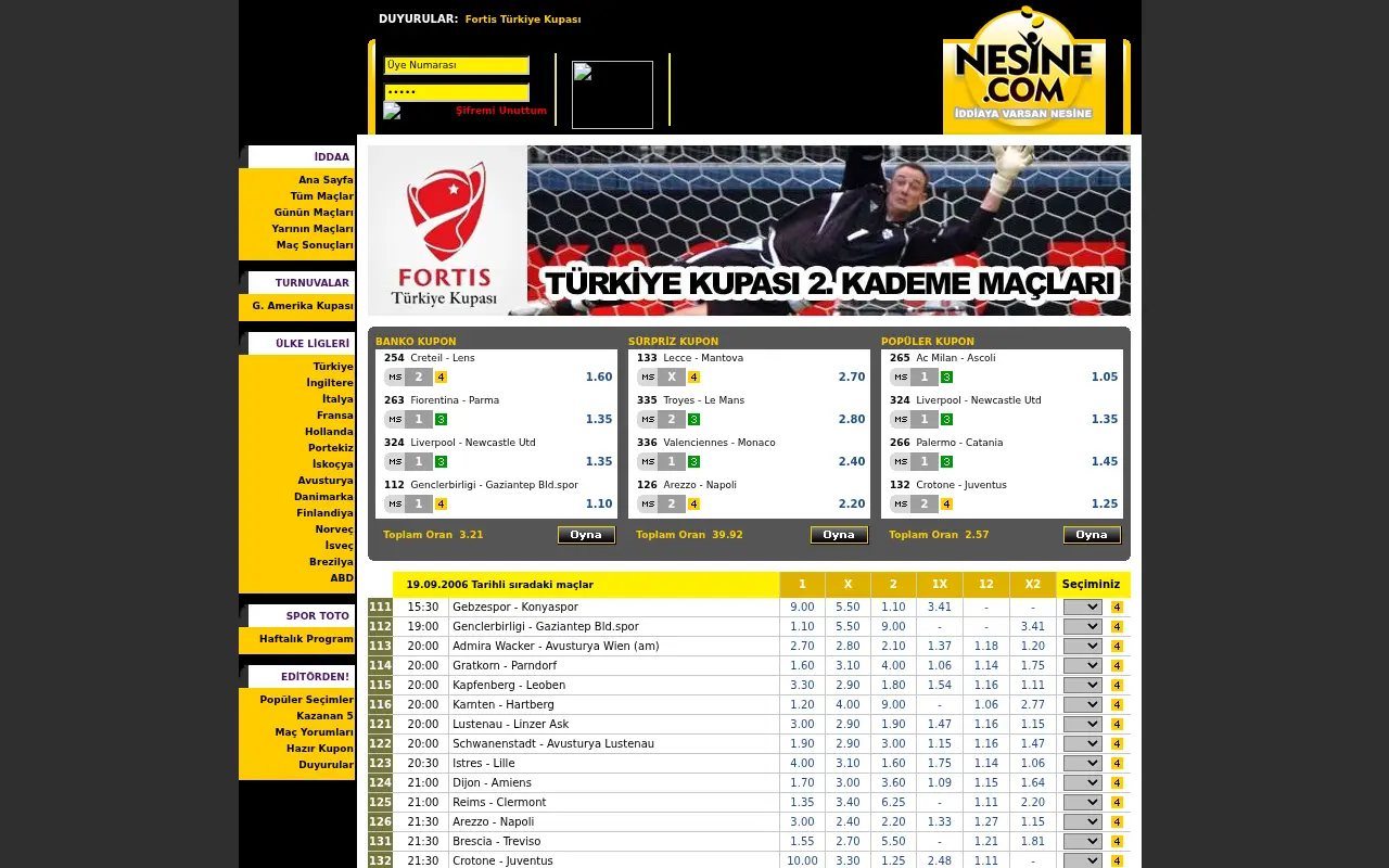 nesine.com in 2006