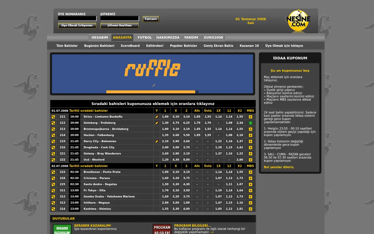 nesine.com in 2008