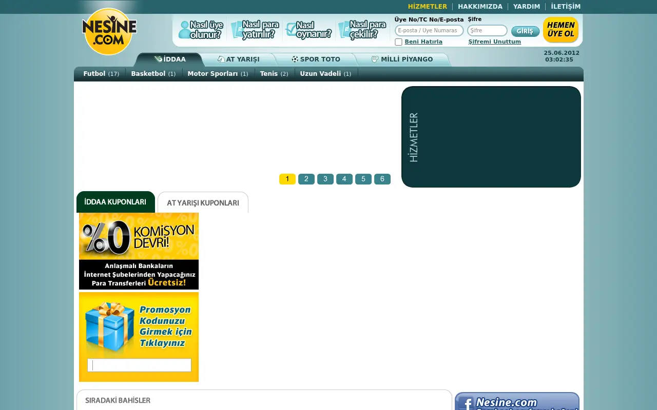 nesine.com in 2012