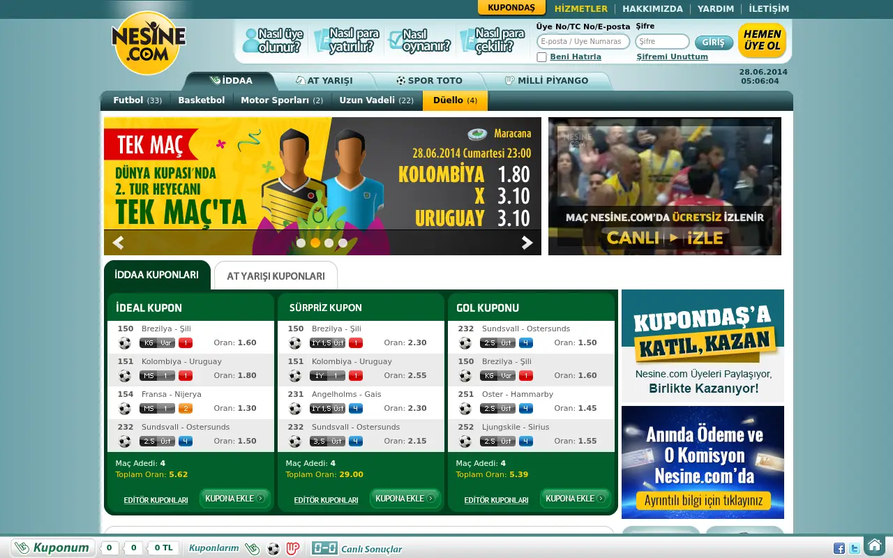 nesine.com in 2014