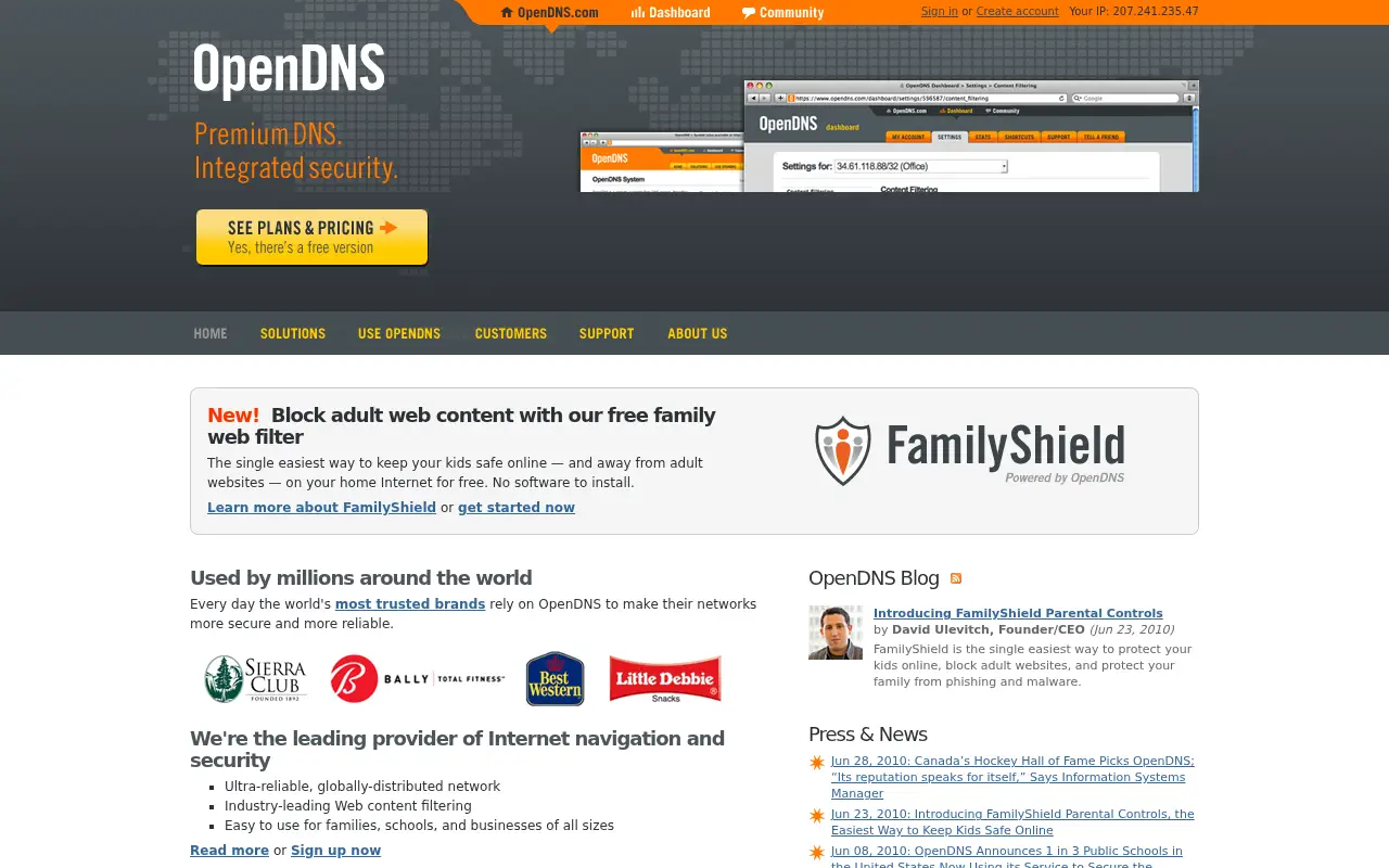opendns.com on July 1, 2010