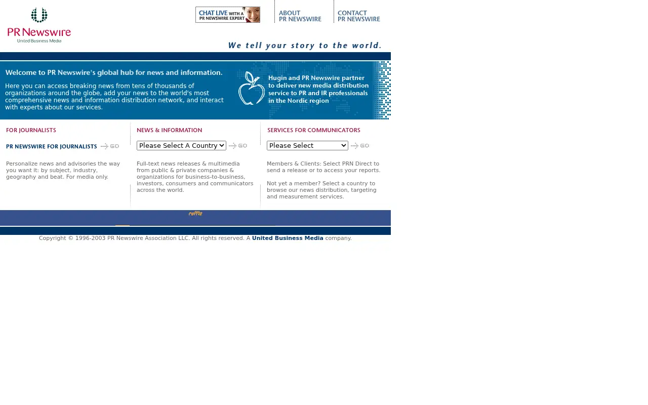prnewswire.com in 2003