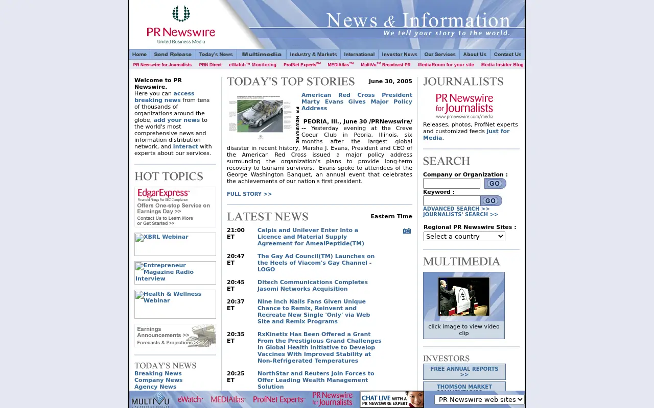 prnewswire.com on July 1, 2005