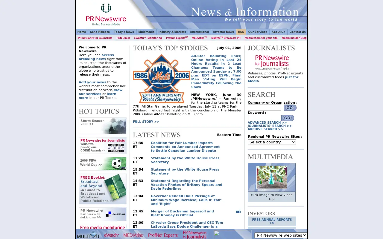 prnewswire.com on July 2, 2006