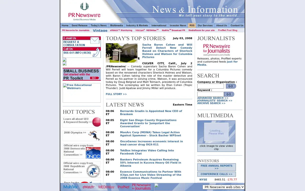 prnewswire.com on July 3, 2008