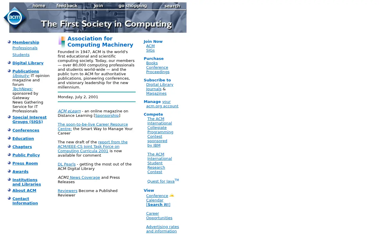 acm.org in 2001