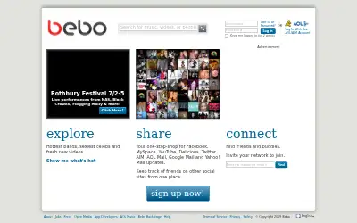bebo.com in 2009