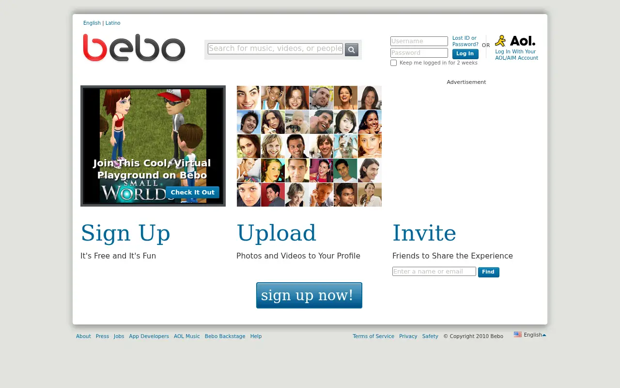 bebo.com in 2010