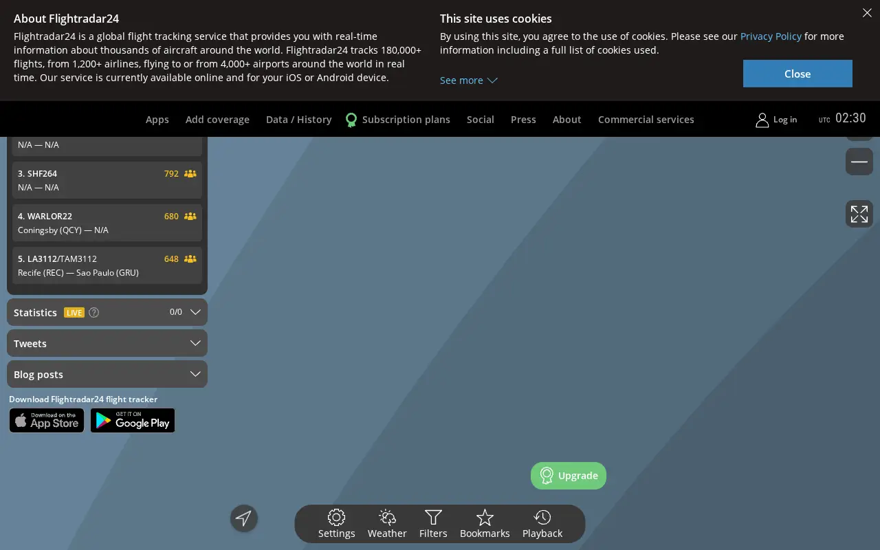 flightradar24.com in 2021