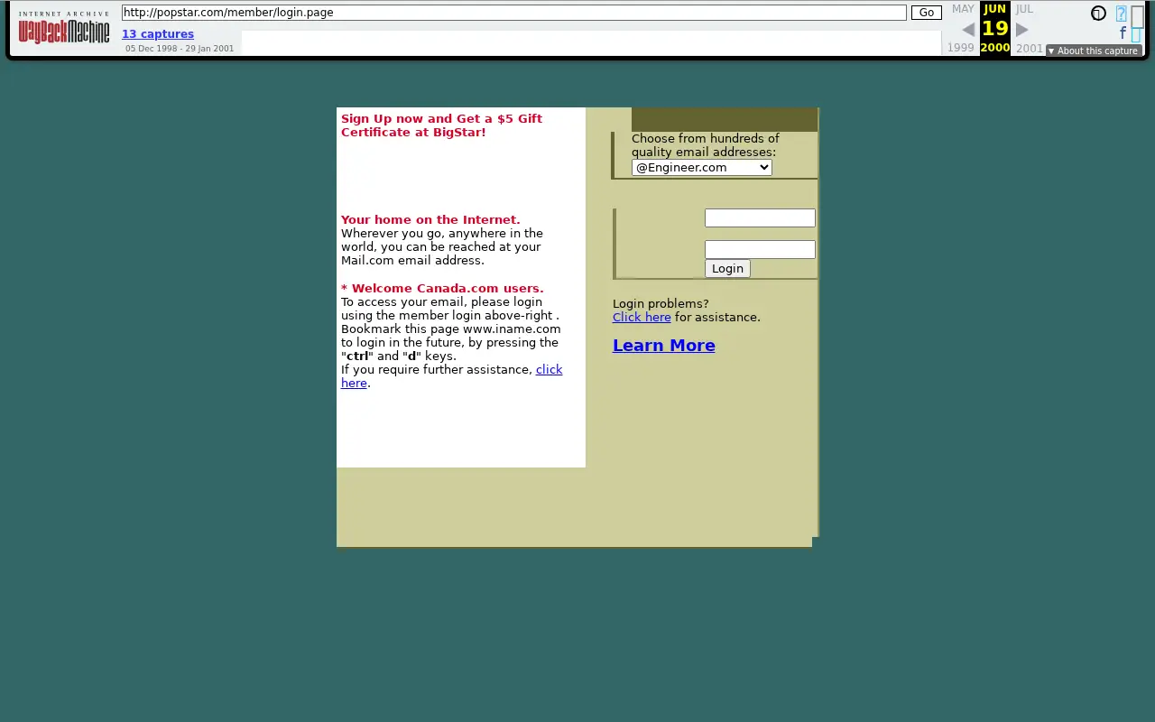 popstar.com in 2000